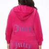 Plus-Size Technicolor Customizable Big Bling Velour Hoodie Plus-Size Technicolor Customizable Big Bling Velour Hoodie