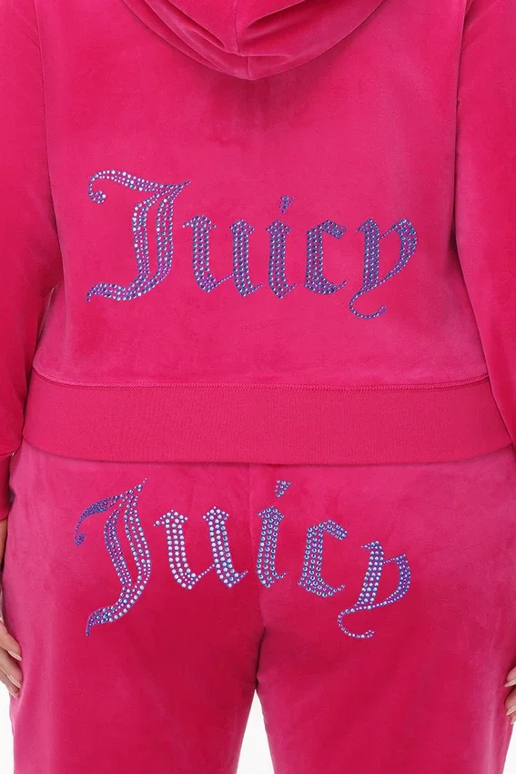 Plus-Size Technicolor Customizable Big Bling Velour Hoodie Plus-Size Technicolor Customizable Big Bling Velour Hoodie