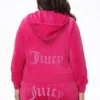 Plus-Size Technicolor Customizable Big Bling Velour Hoodie Plus-Size Technicolor Customizable Big Bling Velour Hoodie