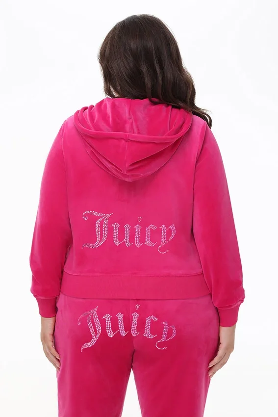 Plus-Size Technicolor Customizable Big Bling Velour Hoodie Plus-Size Technicolor Customizable Big Bling Velour Hoodie