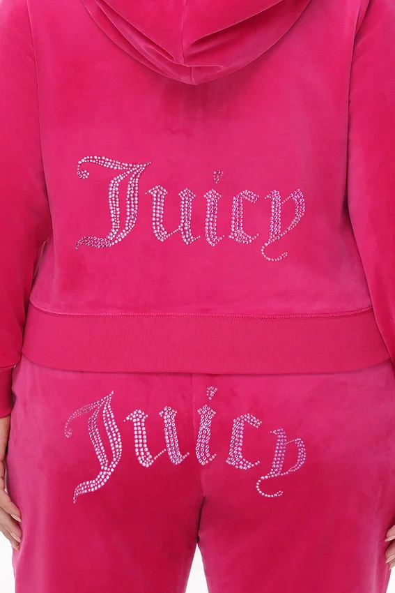 Plus-Size Technicolor Customizable Big Bling Velour Hoodie Plus-Size Technicolor Customizable Big Bling Velour Hoodie