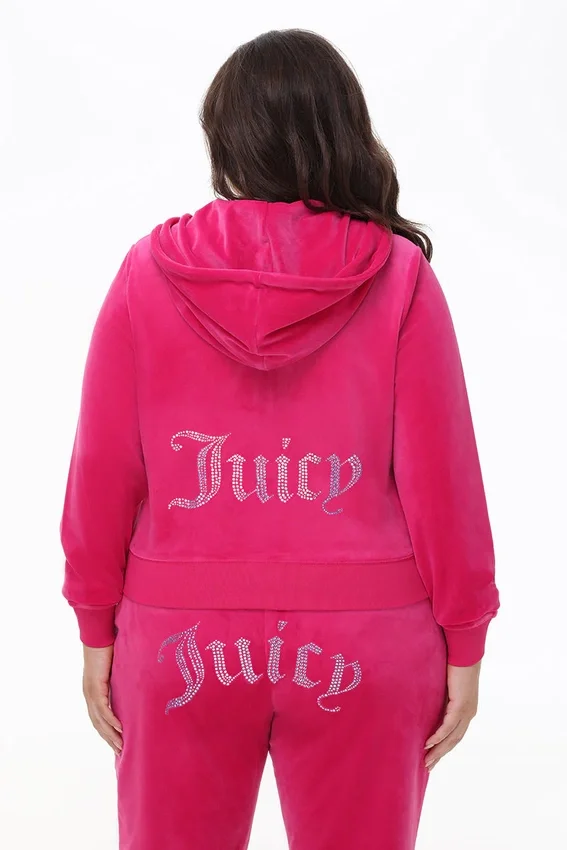 Plus-Size Technicolor Customizable Big Bling Velour Hoodie Plus-Size Technicolor Customizable Big Bling Velour Hoodie