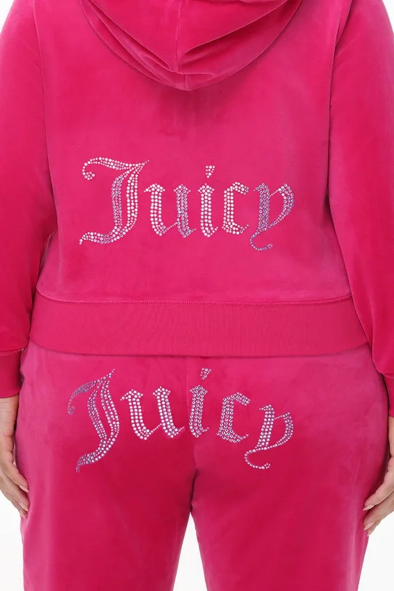 Plus-Size Technicolor Customizable Big Bling Velour Hoodie Plus-Size Technicolor Customizable Big Bling Velour Hoodie