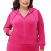 Plus-Size Technicolor Customizable Big Bling Velour Hoodie Plus-Size Technicolor Customizable Big Bling Velour Hoodie