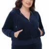 Plus-Size Technicolor Customizable Big Bling Velour Hoodie Plus-Size Technicolor Customizable Big Bling Velour Hoodie