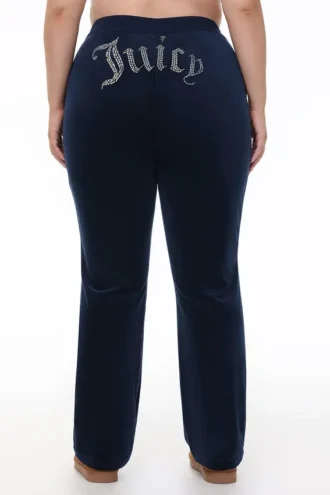 Plus-Size Technicolor Customizable Big Bling Velour Track Pants