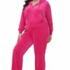 Plus-Size Technicolor Customizable Big Bling Velour Track Pants Plus-Size Technicolor Customizable Big Bling Velour Track Pants