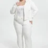 Plus-Size Technicolor Customizable Big Bling Velour Track Pants