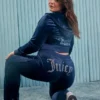 Plus-Size Technicolor Customizable Big Bling Velour Track Pants