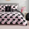 Plush Queen Heart Logo Reversible Comforter Set Plush Queen Heart Logo Reversible Comforter Set