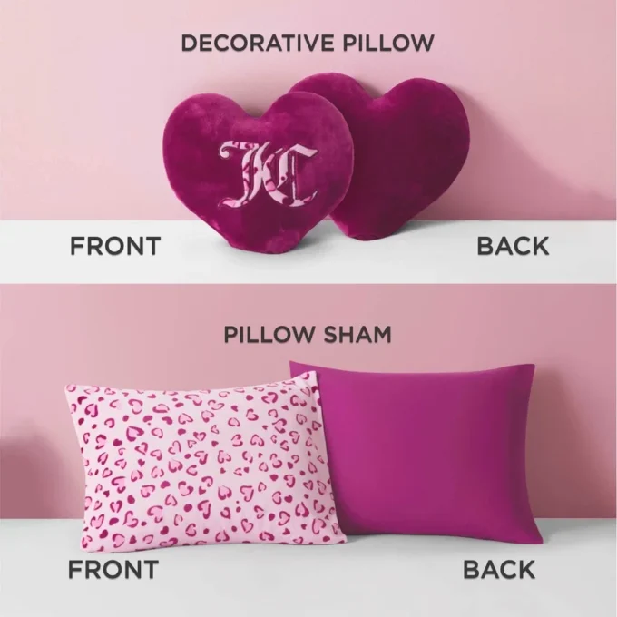 Plush Reversible Leopard Hearts Comforter Set Plush Reversible Leopard Hearts Comforter Set