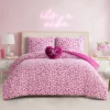Plush Reversible Leopard Hearts Comforter Set Plush Reversible Leopard Hearts Comforter Set