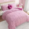 Plush Reversible Leopard Hearts Comforter Set Plush Reversible Leopard Hearts Comforter Set