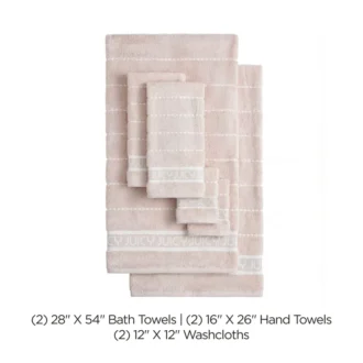 Plush Stripe Bath Towel Set