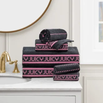 Plush Stripe Bath Towel Set