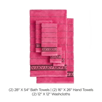 Plush Stripe Bath Towel Set