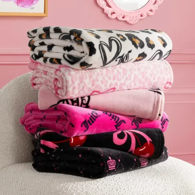 Sweet Cherry Bows Plush Throw Blanket Sweet Cherry Bows Plush Throw Blanket