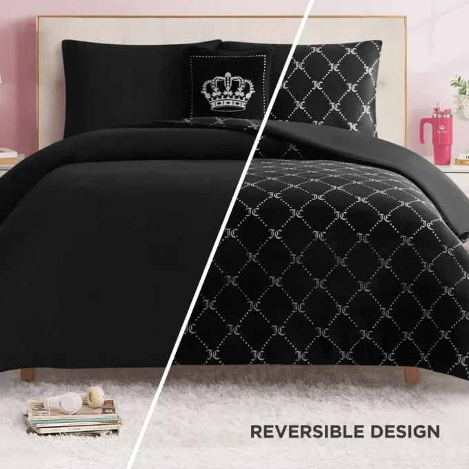Plush Trellis Link Reversible Comforter Set Plush Trellis Link Reversible Comforter Set