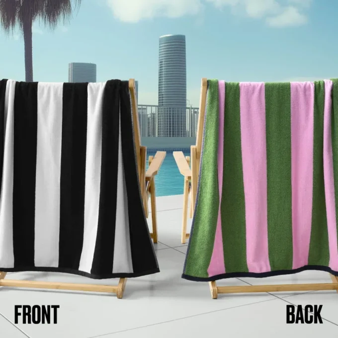 Reversible Cabana Cotton Beach Towel Reversible Cabana Cotton Beach Towel