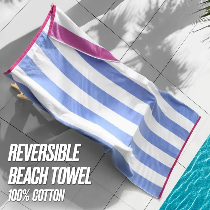 Reversible Cabana Cotton Beach Towel Reversible Cabana Cotton Beach Towel