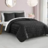 Satin Heart Stitched Quilt Set Satin Heart Stitched Quilt Set