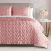 Satin Heart Stitched Quilt Set Satin Heart Stitched Quilt Set