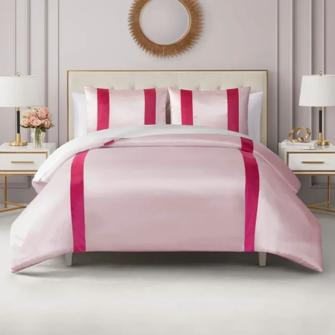 Satin Velvet Stripe Comforter Set Satin Velvet Stripe Comforter Set