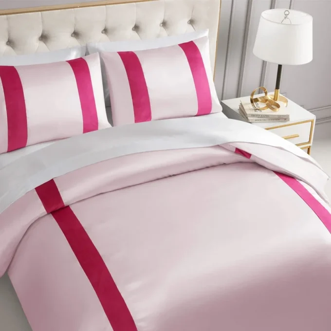 Satin Velvet Stripe Comforter Set Satin Velvet Stripe Comforter Set
