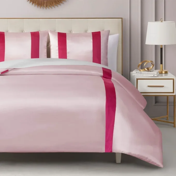 Satin Velvet Stripe Comforter Set Satin Velvet Stripe Comforter Set