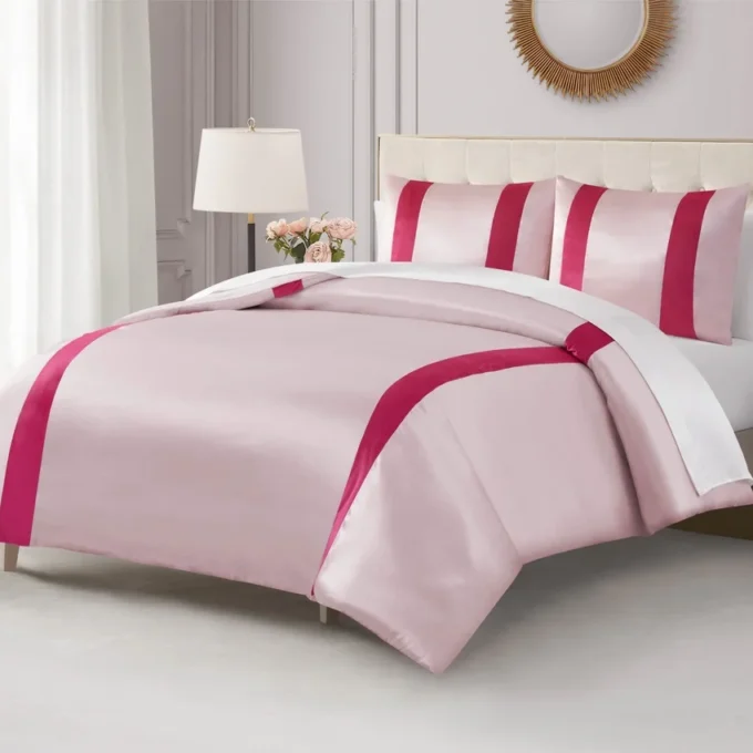 Satin Velvet Stripe Comforter Set Satin Velvet Stripe Comforter Set