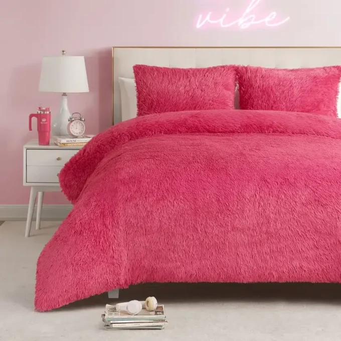 Shaggy Faux Fur Comforter Set