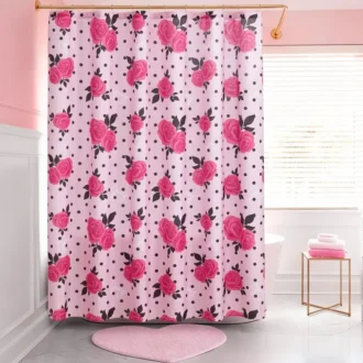 Shower Curtain and Hooks Set