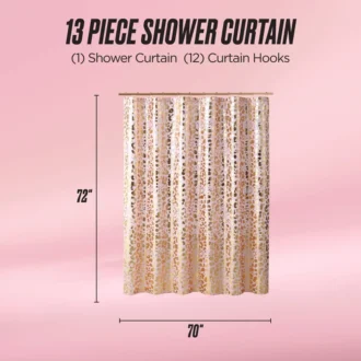 Shower Curtain and Hooks Set