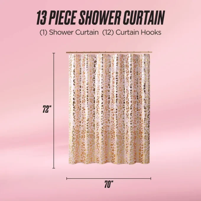 Shower Curtain and Hooks Set Shower Curtain and Hooks Set
