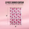 Shower Curtain and Hooks Set Shower Curtain and Hooks Set