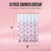 Shower Curtain and Hooks Set Shower Curtain and Hooks Set