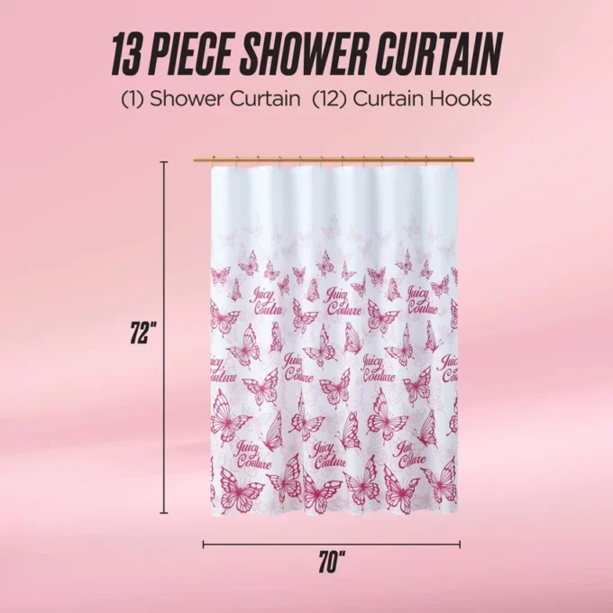 Shower Curtain and Hooks Set Shower Curtain and Hooks Set