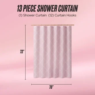 Shower Curtain and Hooks Set