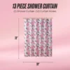 Shower Curtain and Hooks Set Shower Curtain and Hooks Set