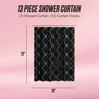 Shower Curtain and Hooks Set