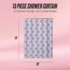 Shower Curtain and Hooks Set Shower Curtain and Hooks Set