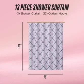 Shower Curtain and Hooks Set