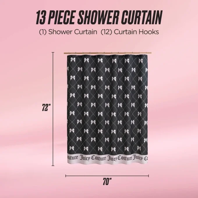 Shower Curtain and Hooks Set Shower Curtain and Hooks Set