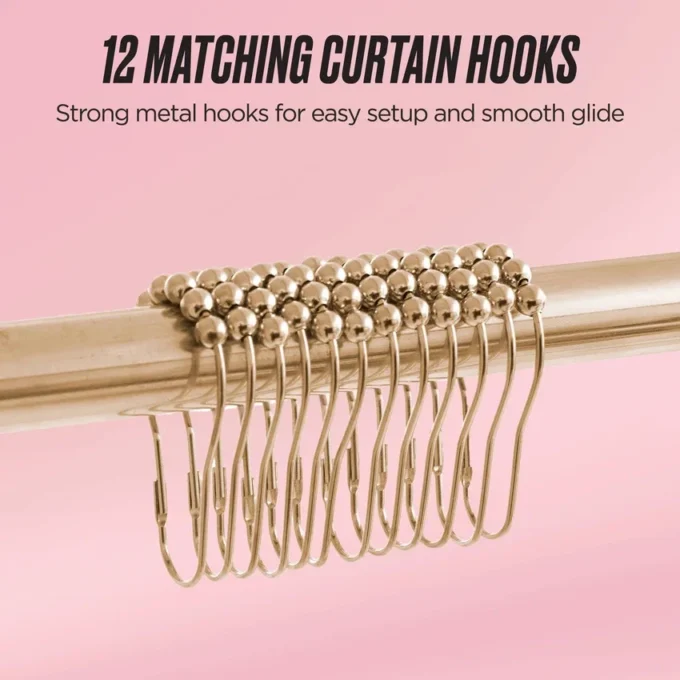 Shower Curtain and Hooks Set Shower Curtain and Hooks Set
