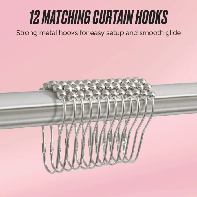 Shower Curtain and Hooks Set Shower Curtain and Hooks Set