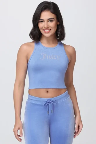 Small Bling High Neck Crop Tank