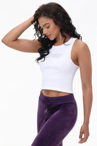 Small Bling High Neck Seamless Crop Tank