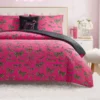 Solid Plush Reversible Cheetah Bows Comforter Set Solid Plush Reversible Cheetah Bows Comforter Set