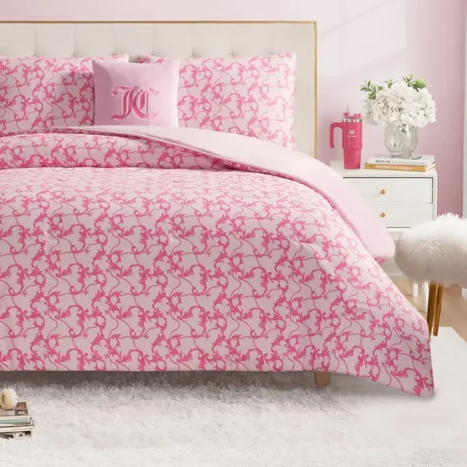 Solid Plush Reversible Cheetah Bows Comforter Set Solid Plush Reversible Cheetah Bows Comforter Set