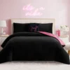 Solid Plush Reversible Cheetah Bows Comforter Set Solid Plush Reversible Cheetah Bows Comforter Set